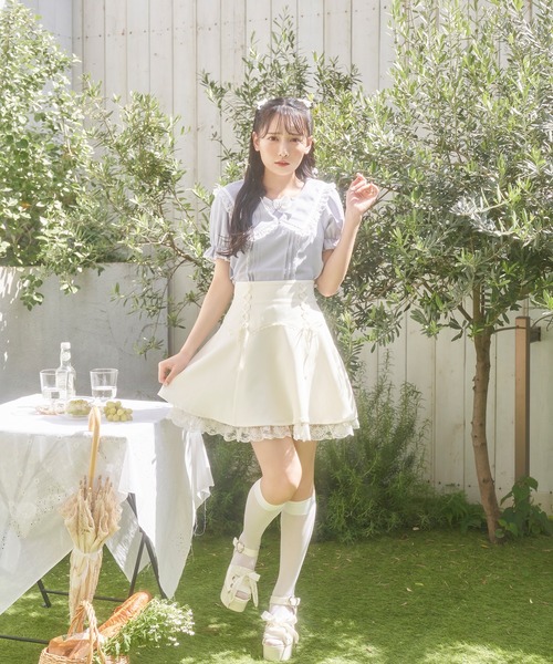 Honey Cinnamon(ハニーシナモン)の「レースフリルセーラーブラウス(シャツ/ブラウス・レディース・サックスブルー/ピンク・FREE)」の17枚目の写真