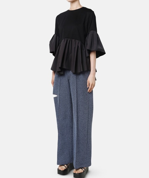 LE CIEL BLEU(ルシェルブルー)の「ボリュームスリーブジャージートップ / Volume Sleeve Jersey Top(Tシャツ/カットソー・レディース・ネイビー/ラベンダー/オフホワイト/ブラック・36)」の10枚目の写真