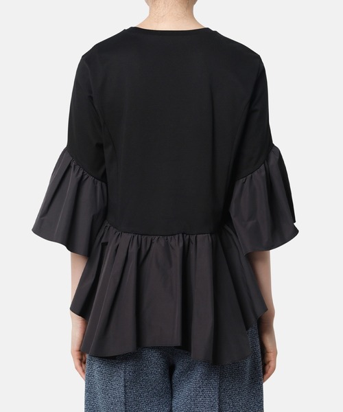 LE CIEL BLEU(ルシェルブルー)の「ボリュームスリーブジャージートップ / Volume Sleeve Jersey Top(Tシャツ/カットソー・レディース・ネイビー/ラベンダー/オフホワイト/ブラック・36)」の11枚目の写真