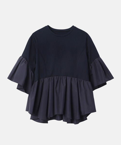 LE CIEL BLEU(ルシェルブルー)の「ボリュームスリーブジャージートップ / Volume Sleeve Jersey Top(Tシャツ/カットソー・レディース・ネイビー/ラベンダー/オフホワイト/ブラック・36)」の19枚目の写真