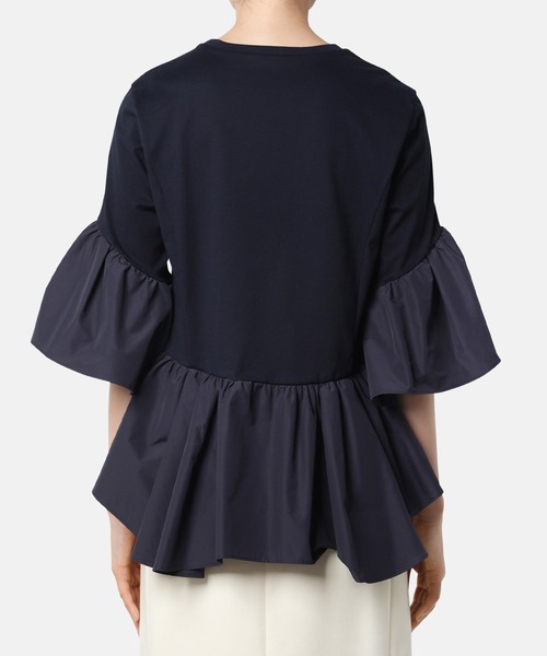 LE CIEL BLEU(ルシェルブルー)の「ボリュームスリーブジャージートップ / Volume Sleeve Jersey Top(Tシャツ/カットソー・レディース・ネイビー/ラベンダー/オフホワイト/ブラック・36)」の16枚目の写真