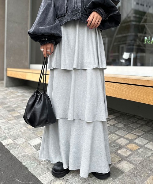 CIAOPANIC（チャオパニック）の「ラメカットティアードスカート（スカート・レディース・シルバー/ブラック/ホワイト・FREE）」の20枚目の写真