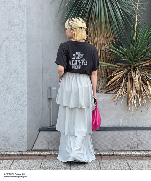 CIAOPANIC（チャオパニック）の「ラメカットティアードスカート（スカート・レディース・シルバー/ブラック/ホワイト・FREE）」の6枚目の写真