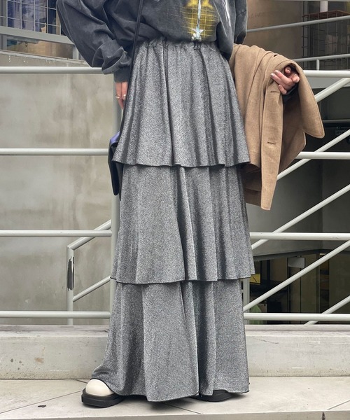 CIAOPANIC（チャオパニック）の「ラメカットティアードスカート