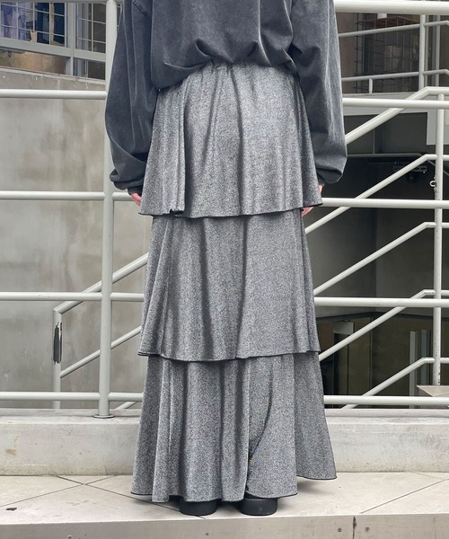 CIAOPANIC（チャオパニック）の「ラメカットティアードスカート（スカート・レディース・シルバー/ブラック/ホワイト・FREE）」の17枚目の写真