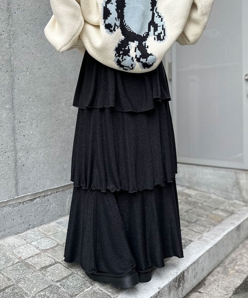 ラメカットティアードスカート（スカート）｜CIAOPANIC（チャオ