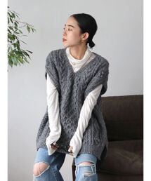 Ungrid | ケーブルＶネックニットベスト(ニット/セーター)