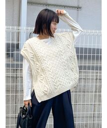 Ungrid | ケーブルＶネックニットベスト(ニット/セーター)
