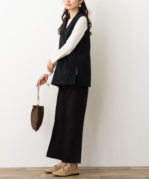 aunt lily(アントリリー)の「Wクロスセンターシームストレートパンツ(その他パンツ・レディース・グレイッシュベージュ/ブルー/ブラック・13号/15号/7号/9号/11号)」の7枚目の写真