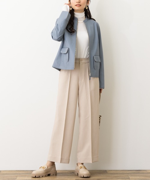 aunt lily(アントリリー)の「Wクロスセンターシームストレートパンツ(その他パンツ・レディース・グレイッシュベージュ/ブルー/ブラック・13号/15号/7号/9号/11号)」の8枚目の写真