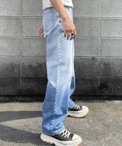 RENOL(レノル)の「韓国ファッション RENOL レノル gradation denim pants グラデーション デニムパンツ ジーンズパンツ ストレートパンツ デニムライトブルー(デニムパンツ・メンズ・ブルー・L/M)」の10枚目の写真