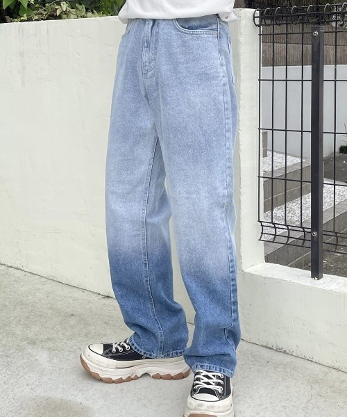 RENOL(レノル)の「韓国ファッション RENOL レノル gradation denim pants グラデーション デニムパンツ ジーンズパンツ ストレートパンツ デニムライトブルー(デニムパンツ・メンズ・ブルー・L/M)」の8枚目の写真