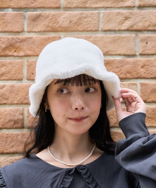 FREAK'S STORE(フリークスストア)の「ファー チューリップハット(ハット・レディース・ホワイト/ブラック/ベージュ/その他・ONE SIZE)」の8枚目の写真