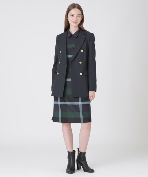 【むー】新品ブルーレーベル　クレストブリッジチェッククロッシングツイルサロ BLUE LABEL CRESTBRIDGE（ブルーレーベルクレストブリッジ）の