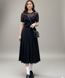 ENLIKE（エンリケ）の「プリーツミドルフレアスカート（スカート）」