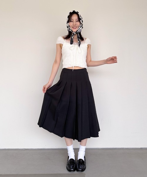 SALE【AMI】プリーツ マキシスカート サイドプリーツミディスカート[品番：IGAW0000672]｜axes femme