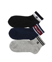 【Champion/チャンピオン】キッズ 【3足組】ショートレングスソックス【ノンパイル】