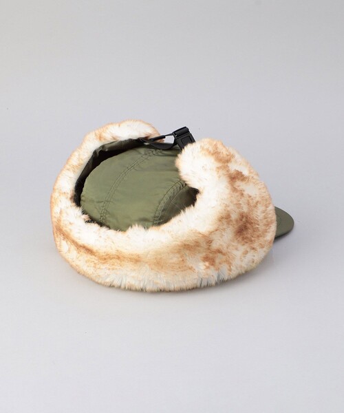 POLeR（ポーラー）の「POLeR/ポーラー FLIGHT NYLON FUR FLAP CAP/フライト ナイロンファーフラップキャップ（キャップ・メンズ・ネイビー/ブラック/オリーブ・ONE SIZE）」の6枚目の写真