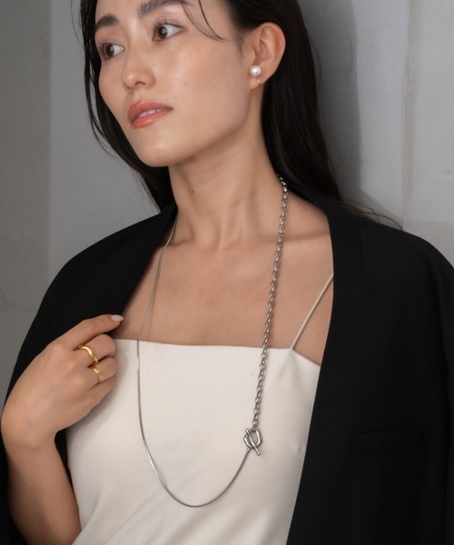 ebine（エビネ）の「金属アレルギー対応/Long Mantle Necklace/サージカルステンレス/ネックレス（ネックレス・レディース・シルバー/ゴールド・80ｃｍ）」の9枚目の写真