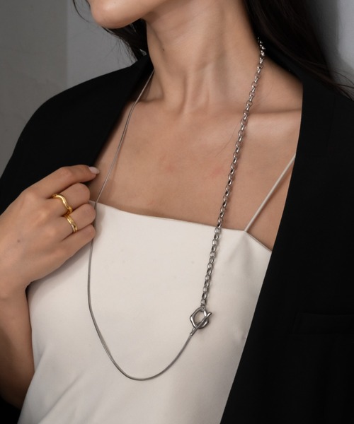 ebine（エビネ）の「金属アレルギー対応/Long Mantle Necklace/サージカルステンレス/ネックレス（ネックレス・レディース・シルバー/ゴールド・80ｃｍ）」の10枚目の写真