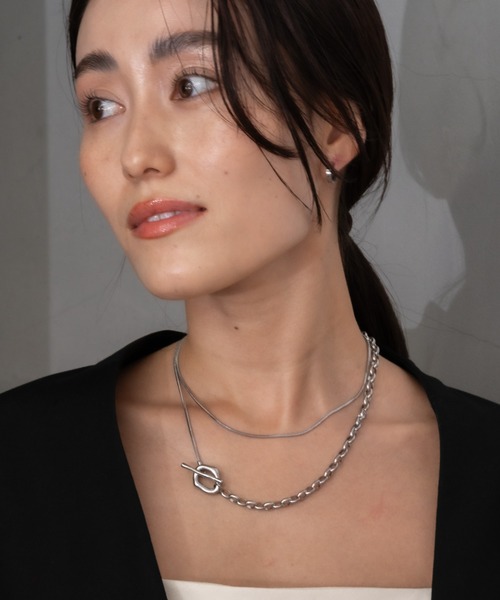 ebine（エビネ）の「金属アレルギー対応/Long Mantle Necklace/サージカルステンレス/ネックレス（ネックレス・レディース・シルバー/ゴールド・80ｃｍ）」の17枚目の写真