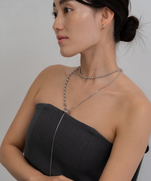 ebine（エビネ）の「金属アレルギー対応/Long Mantle Necklace/サージカルステンレス/ネックレス（ネックレス・レディース・シルバー/ゴールド・80ｃｍ）」の6枚目の写真