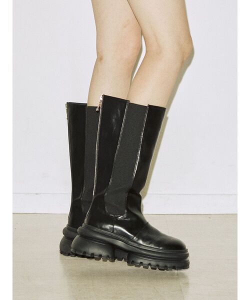 jouetie（ジュエティ）の「ボリュームソールサイドゴアブーツ（ブーツ・レディース・ブラック/アイボリー・M/L）」の12枚目の写真