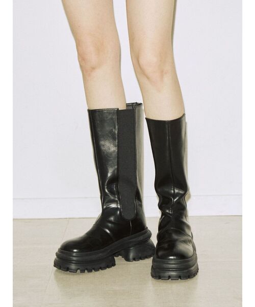 jouetie（ジュエティ）の「ボリュームソールサイドゴアブーツ（ブーツ・レディース・ブラック/アイボリー・M/L）」の10枚目の写真