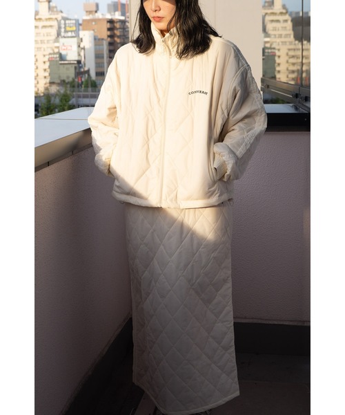 CONVERSE(コンバース)の「【 CONVERSE / コンバース 】 キルティング ベロアライン タイトスカート MNY 3487-8454 skirt(スカート・レディース・ブラック/アイボリー/ネイビー・M/L)」の5枚目の写真