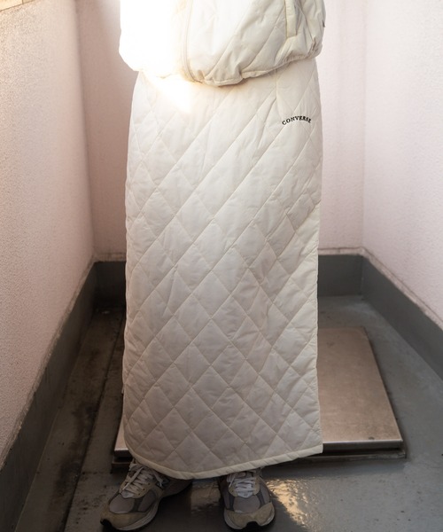 CONVERSE(コンバース)の「【 CONVERSE / コンバース 】 キルティング ベロアライン タイトスカート MNY 3487-8454 skirt(スカート・レディース・ブラック/アイボリー/ネイビー・M/L)」の7枚目の写真