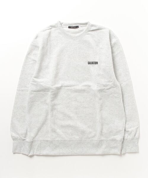FUNALIVE（ファンアライブ）の「Printed brushed sweatshirt / プリント裏起毛スウェットトレーナー unisex（スウェット・メンズ・ダークグレー/ベージュ/ブラック系/ヘザーチャコール/グレー系/チャコール/グリーン系/グレイッシュベージュ/杢グレー/グレー系2/グレー系1/グリーン/ベージュ系/オートミール/アイボリー/ブラック系2/ブラック系1/ブラック・L/XL/M）」の2枚目の写真