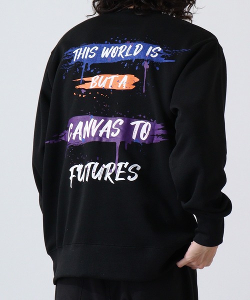 FUNALIVE（ファンアライブ）の「Printed brushed sweatshirt / プリント裏起毛スウェットトレーナー unisex（スウェット・メンズ・ダークグレー/ベージュ/ブラック系/ヘザーチャコール/グレー系/チャコール/グリーン系/グレイッシュベージュ/杢グレー/グレー系2/グレー系1/グリーン/ベージュ系/オートミール/アイボリー/ブラック系2/ブラック系1/ブラック・L/XL/M）」の4枚目の写真