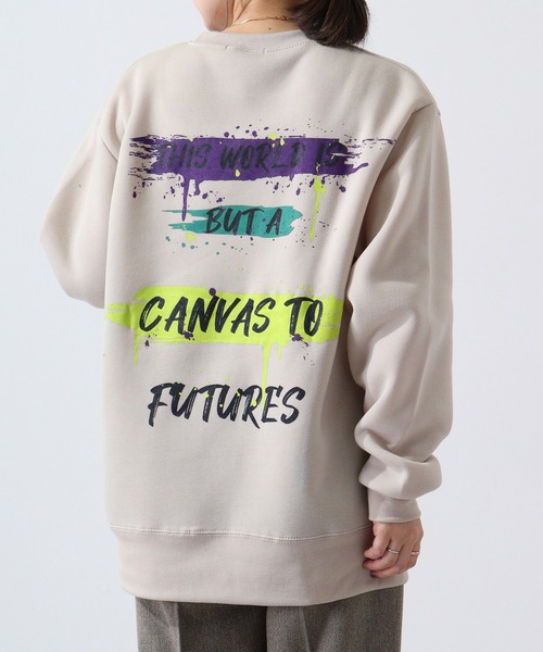FUNALIVE（ファンアライブ）の「Printed brushed sweatshirt / プリント裏起毛スウェットトレーナー unisex（スウェット・メンズ・ダークグレー/ベージュ/ブラック系/ヘザーチャコール/グレー系/チャコール/グリーン系/グレイッシュベージュ/杢グレー/グレー系2/グレー系1/グリーン/ベージュ系/オートミール/アイボリー/ブラック系2/ブラック系1/ブラック・L/XL/M）」の16枚目の写真