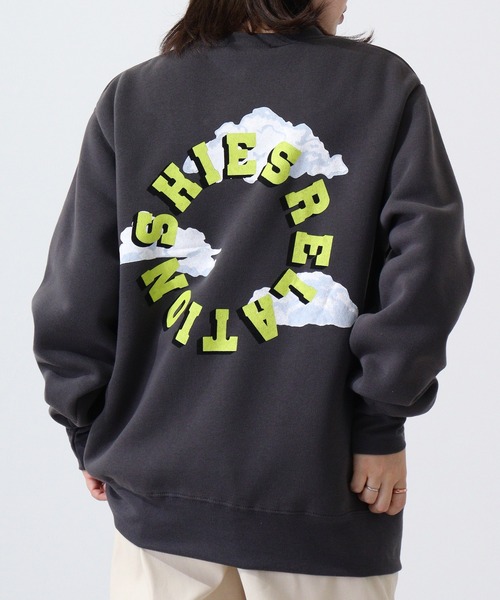 FUNALIVE（ファンアライブ）の「Printed brushed sweatshirt / プリント裏起毛スウェットトレーナー unisex（スウェット・メンズ・ダークグレー/ベージュ/ブラック系/ヘザーチャコール/グレー系/チャコール/グリーン系/グレイッシュベージュ/杢グレー/グレー系2/グレー系1/グリーン/ベージュ系/オートミール/アイボリー/ブラック系2/ブラック系1/ブラック・L/XL/M）」の10枚目の写真