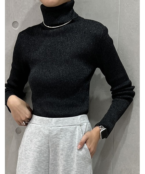 セール】2タイプから選べるラメリブニットトップス（ニット/セーター