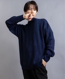 フラッフィーヤーン 片畦編み クルーネック ニット
