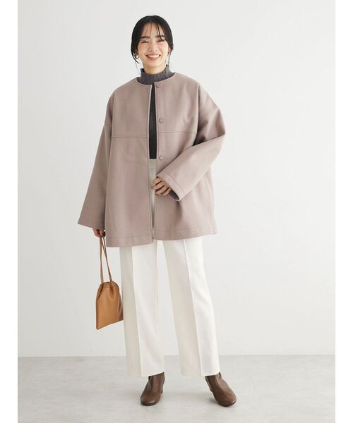 Petit fleur(プチフルール)の「・Petit Fleur ボトルネックリブニット(ニット/セーター・レディース・ブラック/ブルー/ピンク/オフホワイト/チャコールグレー/ライトベージュ・FREE)」の9枚目の写真