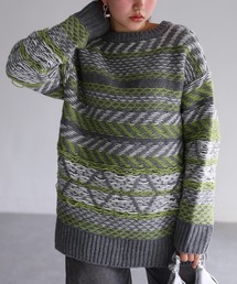 Riberry | ジャガードニュアンス柄ニット(ニット/セーター)