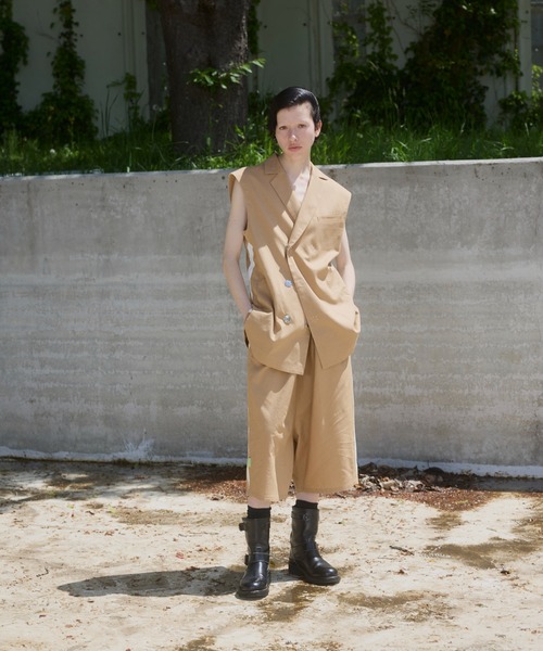 massless Recycled Linen Double Breasted Vest