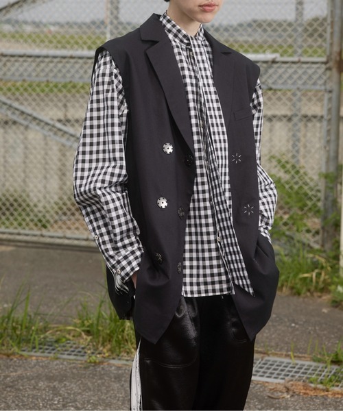 massless Recycled Linen Double Breasted Vest