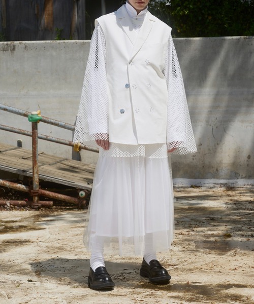 massless Recycled Linen Double Breasted Vest