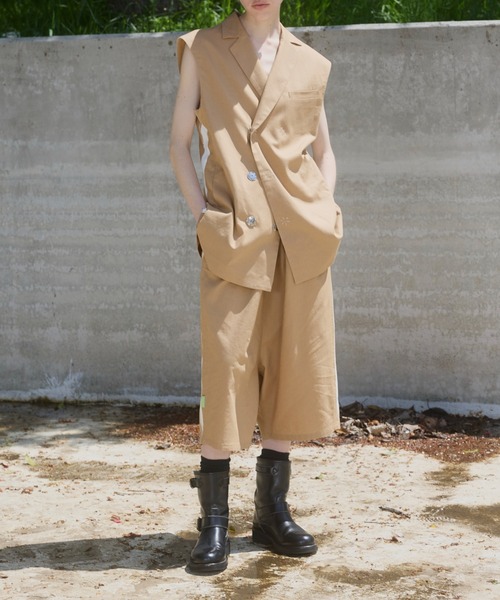 massless Recycled Linen Double Breasted Vest