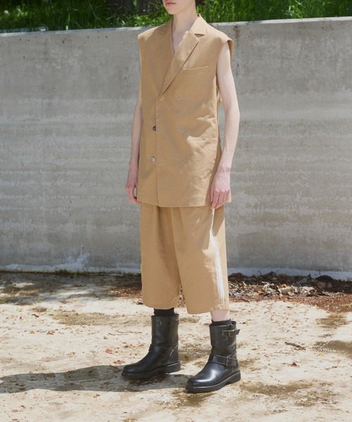 massless Recycled Linen Double Breasted Vest