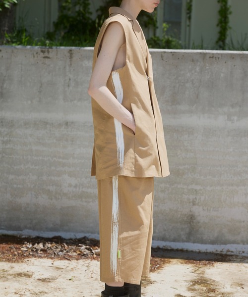 massless Recycled Linen Double Breasted Vest