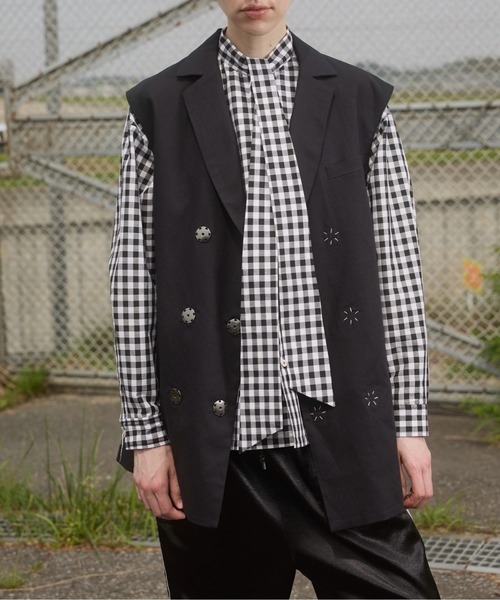 massless Recycled Linen Double Breasted Vest