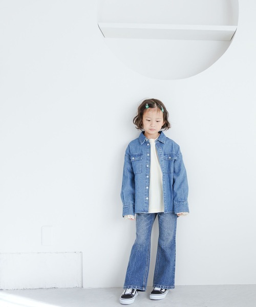 LOWRYS FARM(ローリーズファーム)の「デニムフレアパンツ 993720(デニムパンツ・キッズ・ブラック/ブルー・110cm/120cm/130cm/150cm/140cm)」の13枚目の写真