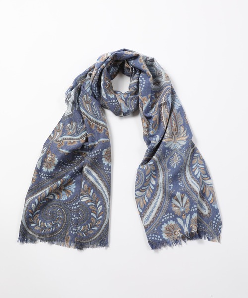 MEN'S BIGI(メンズビギ)の「ペイズリー柄ストール made in italy(ストール/ショール・メンズ・ブルー/レッド・FREE)」の2枚目の写真