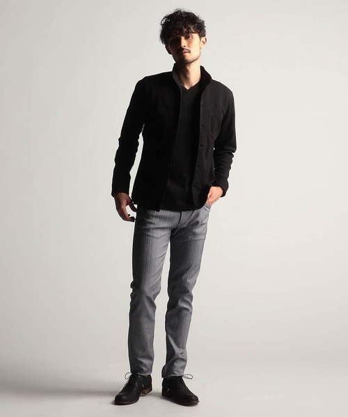 NICOLE CLUB FOR MEN（ニコルクラブフォーメン）の「シアサッカーチェックカットシャツ（シャツ/ブラウス・メンズ・ホワイト×ネイビー/ブラック系1/ブラック系2/ブラック×ホワイト/ネイビー系・LARGE/MEDIUM/X-LARGE）」の7枚目の写真