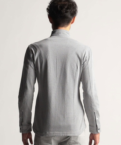 NICOLE CLUB FOR MEN（ニコルクラブフォーメン）の「シアサッカーチェックカットシャツ（シャツ/ブラウス・メンズ・ホワイト×ネイビー/ブラック系1/ブラック系2/ブラック×ホワイト/ネイビー系・LARGE/MEDIUM/X-LARGE）」の11枚目の写真