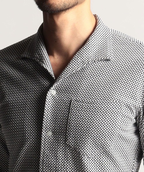 NICOLE CLUB FOR MEN（ニコルクラブフォーメン）の「シアサッカーチェックカットシャツ（シャツ/ブラウス・メンズ・ホワイト×ネイビー/ブラック系1/ブラック系2/ブラック×ホワイト/ネイビー系・LARGE/MEDIUM/X-LARGE）」の14枚目の写真